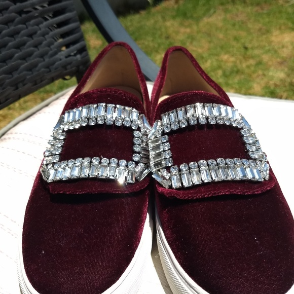 Karl Lagerfeld Shoes Karl Lagerfeld Bejeweled Velvet Ermine Flats